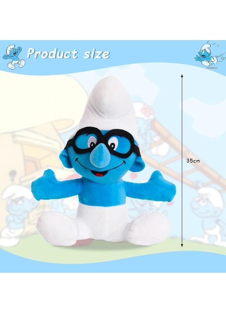 بريميم مجموعة ألعاب السنافر القطيفة - بابا سنفور، سنفور المفكر، وشخصيات أصدقائه المحشوة - Image 3